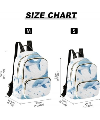 Mini Backpack Purse for Women, Blue Whales Star Travel Bag Casual Daypack Shoulder Bag Medium $16.00 Backpacks