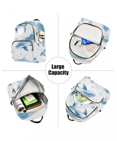 Mini Backpack Purse for Women, Blue Whales Star Travel Bag Casual Daypack Shoulder Bag Medium $16.00 Backpacks