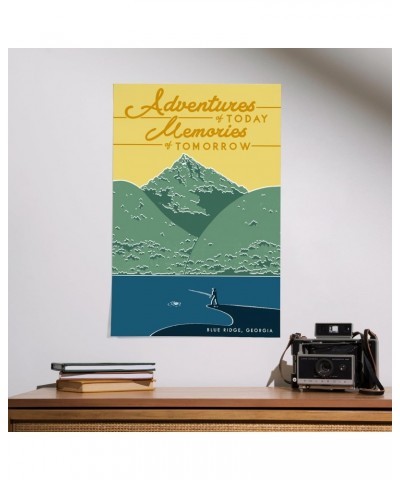 16x24 Inch Giclee Art Print Wall Decor, Blue Ridge, Georgia, The Adventures of Today, Vintage Fisherman and Mountains Press $...