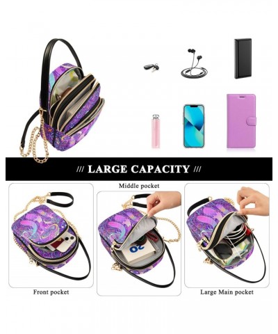 Magic Mushrooms Quilted Crossbody Bag for Women, Small Cell Phone Bag Shoulder Handbags Purse with Leather Strap $12.74 Cross...