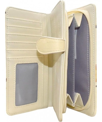 Acorn and Chickadee Large Wallet for Women Faux Vegan Leather 7" Beige $18.19 Wallets