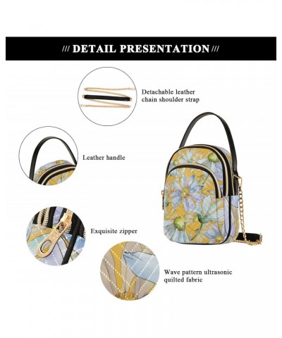 Small Crossbody Bags for Women Trendy White Daisies Flower Yellow Travel Sling Bag Women's Crossbody Handbags Satchel Bags $1...