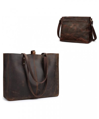 Women Genuine Leather Tote Bag Shoulder Handbag Bundle with Medium Crossbody Purse $92.58 Totes