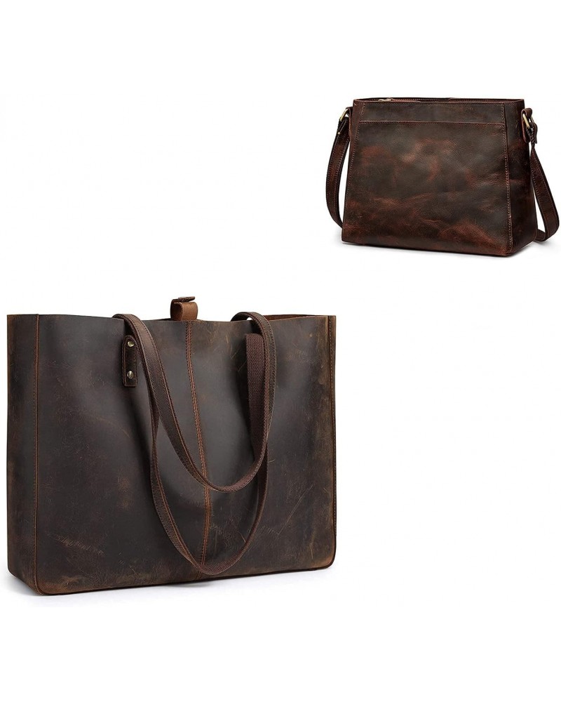 Women Genuine Leather Tote Bag Shoulder Handbag Bundle with Medium Crossbody Purse $92.58 Totes