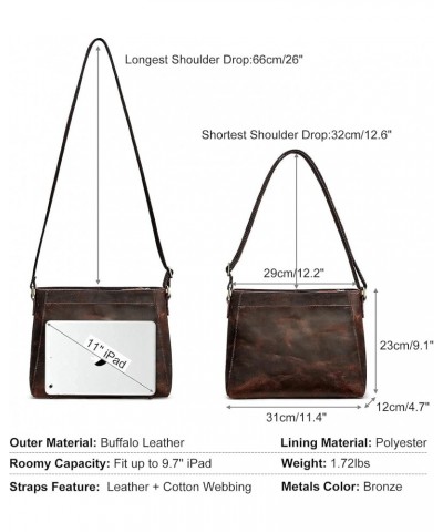 Women Genuine Leather Tote Bag Shoulder Handbag Bundle with Medium Crossbody Purse $92.58 Totes