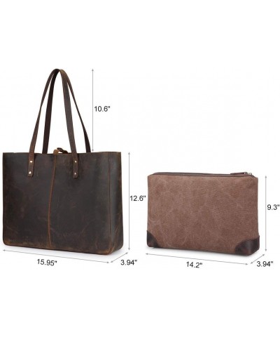 Women Genuine Leather Tote Bag Shoulder Handbag Bundle with Medium Crossbody Purse $92.58 Totes