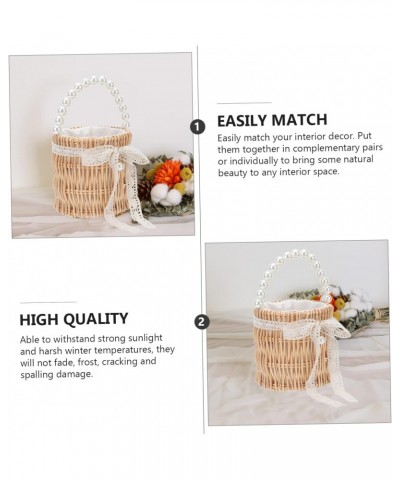 1pc Pearl Bag Lace Wedding Basket Crossbody Bags for Women Trendy Evening Bucket Bag Fresh Style Bag Ladies Braided Handbag S...