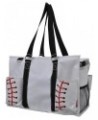 Zip-Top Tote Bag with Exterior Pockets for Working Women, Nurses, and Moms, Design in USA Baseball-white $14.26 Totes