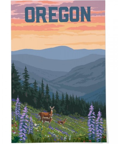 24x36 Inch Giclee Print, Oregon, Deer and Spring Flowers $26.99 Totes