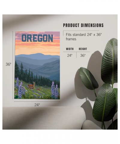 24x36 Inch Giclee Print, Oregon, Deer and Spring Flowers $26.99 Totes