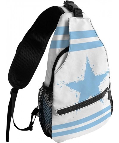 Sling Bag Crossbody Bag for Women Men Mid Century Nave Blue Grey Black Abstract Geometric Art Modern Waterproof Hiking Backpa...