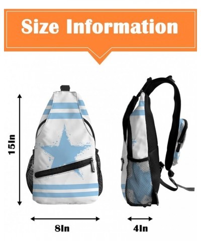 Sling Bag Crossbody Bag for Women Men Mid Century Nave Blue Grey Black Abstract Geometric Art Modern Waterproof Hiking Backpa...