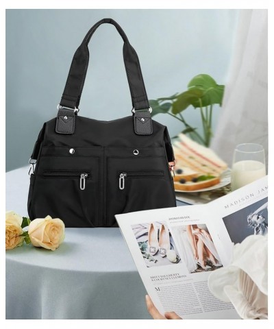 Tote Bag Women Nylon Shoulder Bag Waterproof Hobo Bag CrossBody Purse Cute Satchels Multi Pocket College Travel Work B Dark B...