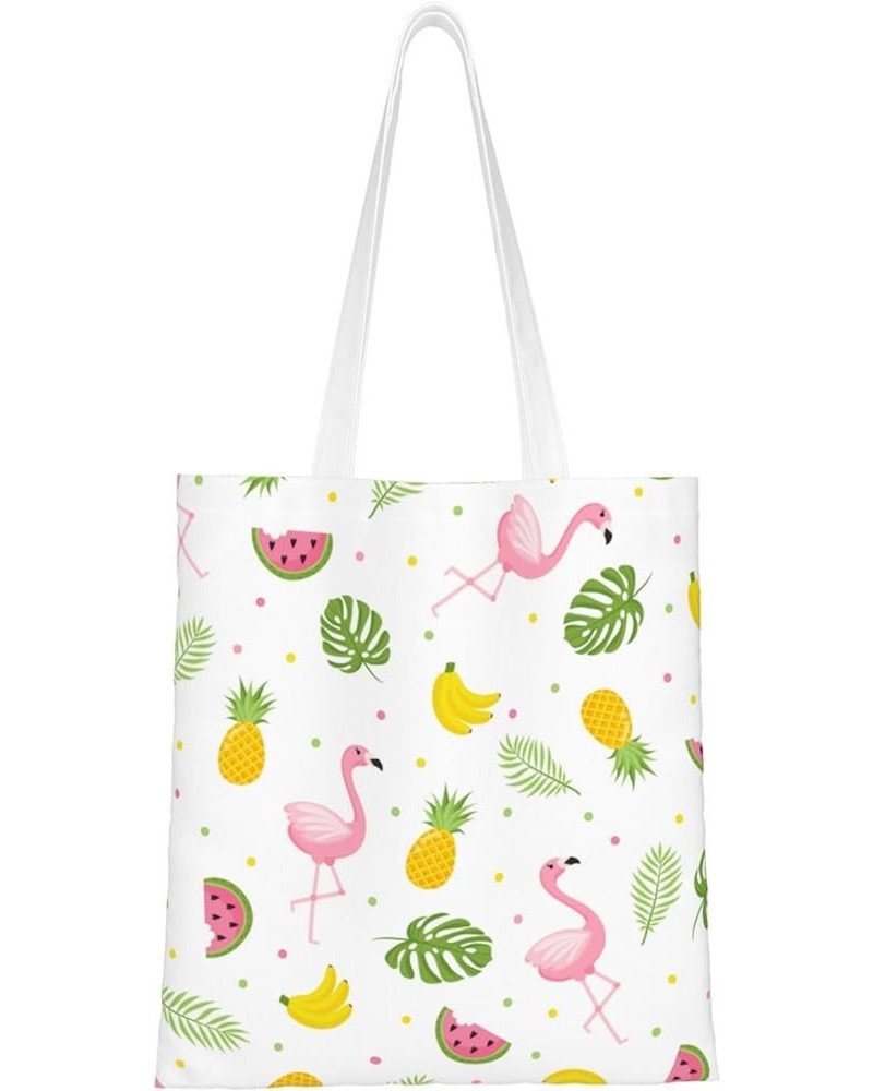 Flamingos Single Shoulder Fashion Canvas Tote Shopping Bags Handbags For Men And Women Flamingos34 $10.93 Totes