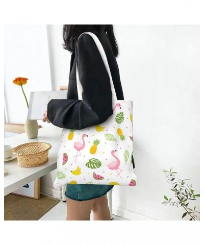 Flamingos Single Shoulder Fashion Canvas Tote Shopping Bags Handbags For Men And Women Flamingos34 $10.93 Totes