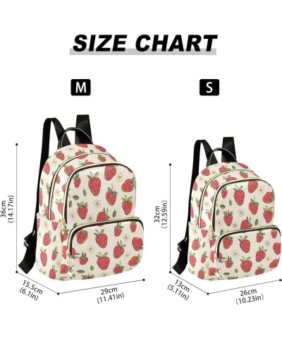 Cute Strawberry Print Fashion Backpack Purse for Women, Casual Daypacks, Ladies Gift for Traveling Hiking Multicolor Small $2...