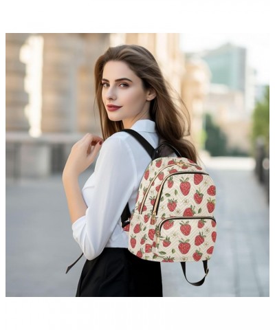 Cute Strawberry Print Fashion Backpack Purse for Women, Casual Daypacks, Ladies Gift for Traveling Hiking Multicolor Small $2...