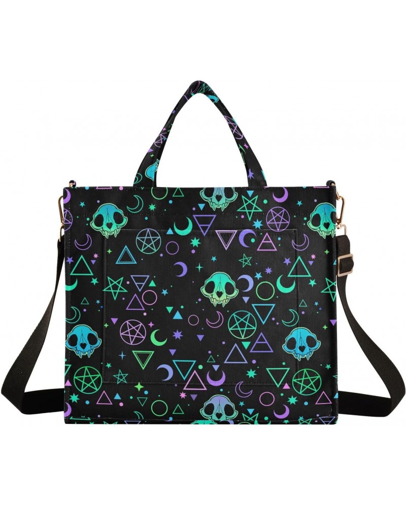 Magic Symbols Skulls Tote Bag for Women Corduroy Crossbody Bag Stylish Shoulder Handbag Casual Satchel Hobo Bag M $14.70 Satc...