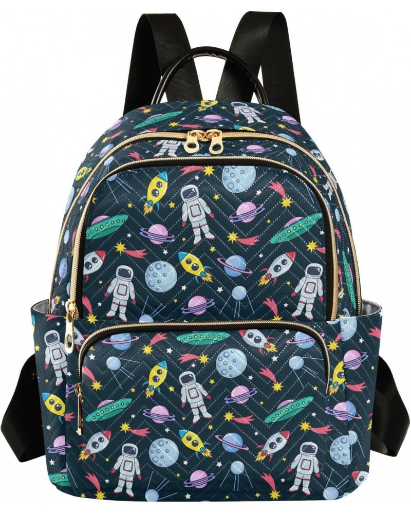 Space Stars Planets Rockets Fashion Backpack Purse for Women Multipurpose Casual Daypack with Multi Pockets & Secured Zipper ...