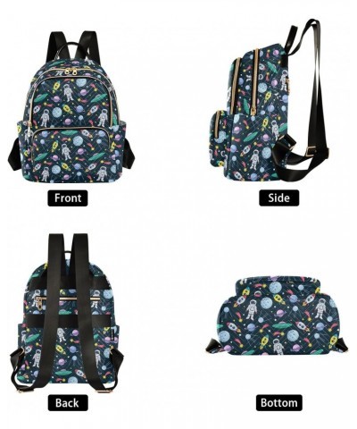 Space Stars Planets Rockets Fashion Backpack Purse for Women Multipurpose Casual Daypack with Multi Pockets & Secured Zipper ...