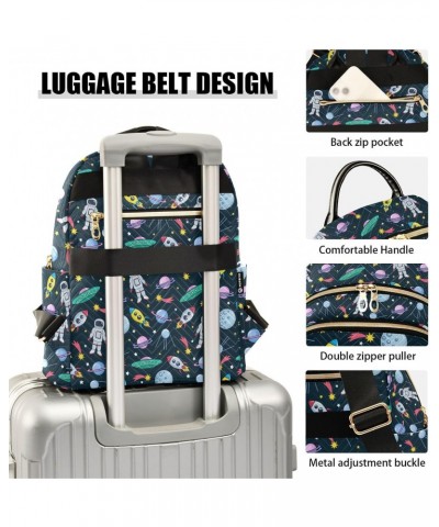 Space Stars Planets Rockets Fashion Backpack Purse for Women Multipurpose Casual Daypack with Multi Pockets & Secured Zipper ...