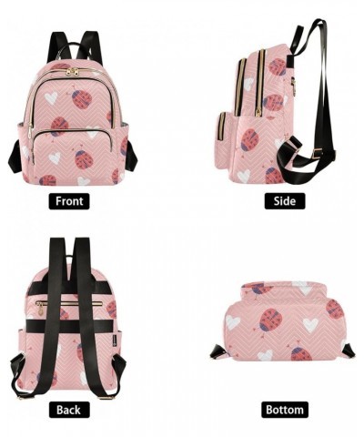 Mini Backpack Purse for Women Lightweight Girls Small Size Ladybird White Hearts School Teens College Traveling Small $13.20 ...