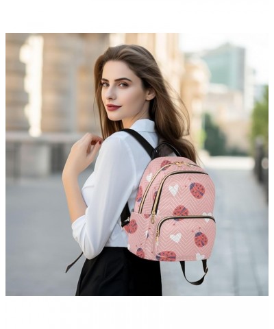 Mini Backpack Purse for Women Lightweight Girls Small Size Ladybird White Hearts School Teens College Traveling Small $13.20 ...