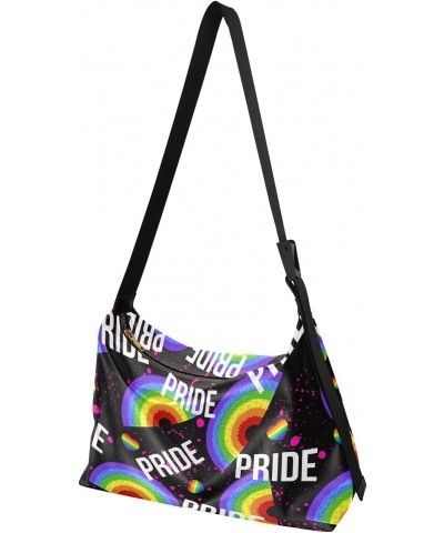 Rainbow Heart Hobo Bags for Women Crossbody Bag Leather Purses Handbag Shoulder Bag for Work GiftsTravel $13.20 Hobo Bags