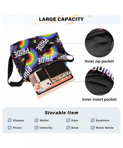 Rainbow Heart Hobo Bags for Women Crossbody Bag Leather Purses Handbag Shoulder Bag for Work GiftsTravel $13.20 Hobo Bags