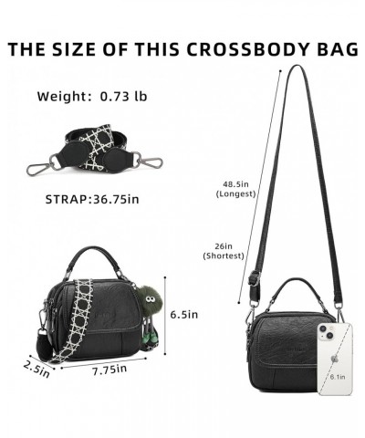 Crossbody Bags for Women Soft PU Leather Small Shoulder Bag with 3 Removable Straps Black $20.66 Crossbody Bags