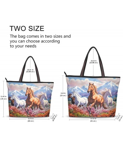 Women Tote Bags Horse Top Handle Satchel Handbags Shoulder Bag for Shopping 20847700 Horse $11.12 Satchels