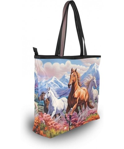 Women Tote Bags Horse Top Handle Satchel Handbags Shoulder Bag for Shopping 20847700 Horse $11.12 Satchels