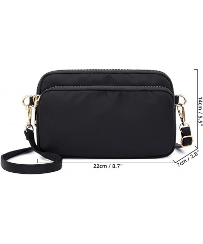 Crossbady Bag for Women Multi Zip Pocket Shoulder Bag Nylon Handbag Clutch Bag with Wrist Strap Casual Purse Green $16.23 Sho...