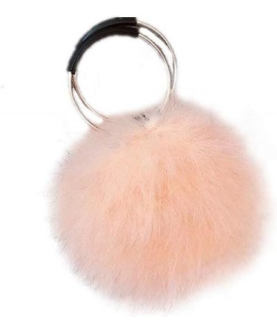 Women Furry Mini Handbag Wallet Round Purse Real Ostrich Feather Fluffy Plush Luxurious Pink $11.76 Wallets