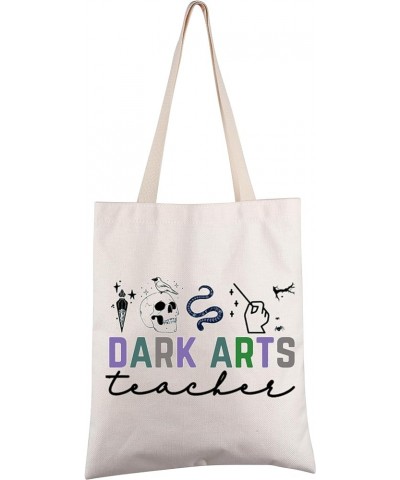 Magic Wizard Gift Dark Arts Teacher Tote Handbag Dark Arts Magical School Reader Gift Beige $11.81 Totes