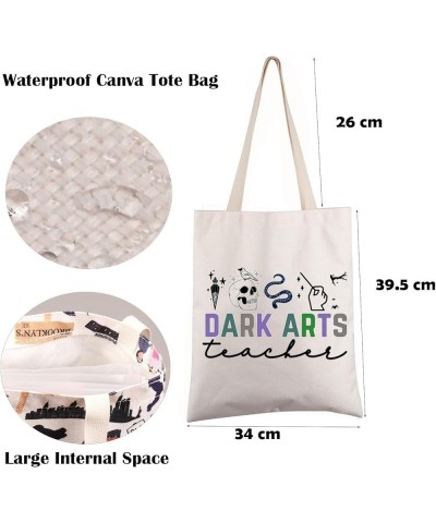 Magic Wizard Gift Dark Arts Teacher Tote Handbag Dark Arts Magical School Reader Gift Beige $11.81 Totes