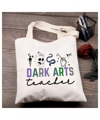 Magic Wizard Gift Dark Arts Teacher Tote Handbag Dark Arts Magical School Reader Gift Beige $11.81 Totes