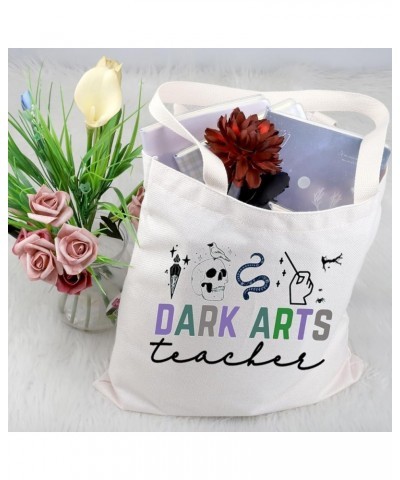 Magic Wizard Gift Dark Arts Teacher Tote Handbag Dark Arts Magical School Reader Gift Beige $11.81 Totes