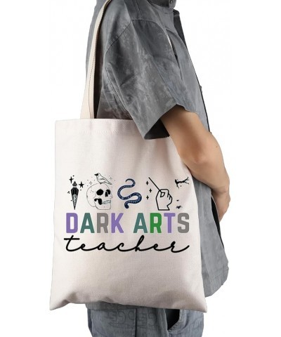 Magic Wizard Gift Dark Arts Teacher Tote Handbag Dark Arts Magical School Reader Gift Beige $11.81 Totes