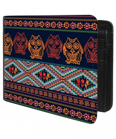 Unique Desige Pattern - Bohemian Gypsy Night Owls Pattern, Slim Front Pocket Wallet Billfold RFID Blocking $9.59 Wallets