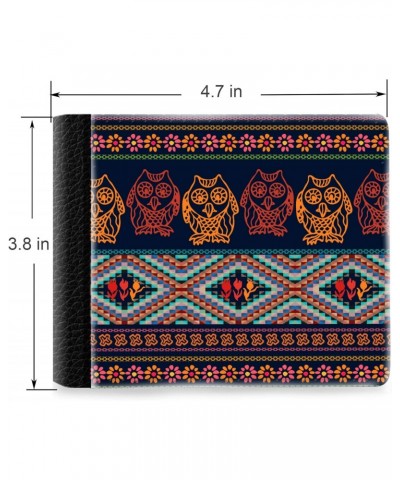 Unique Desige Pattern - Bohemian Gypsy Night Owls Pattern, Slim Front Pocket Wallet Billfold RFID Blocking $9.59 Wallets