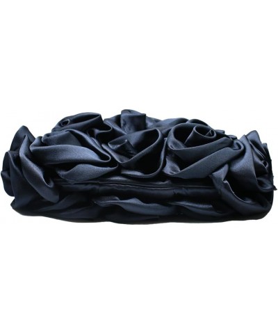 Floral Women's Evening Handbags Satin Clutch Purses for Wedding and Party Prom Handbags, Black 3-dark Blue $35.62 Evening Bags