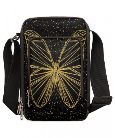 Golden Butterfly Dotted Small Crossbody Bags for Women Trendy Cross Body Phone Purse Wallet Mens Travel Crossbody Bag Side Sh...