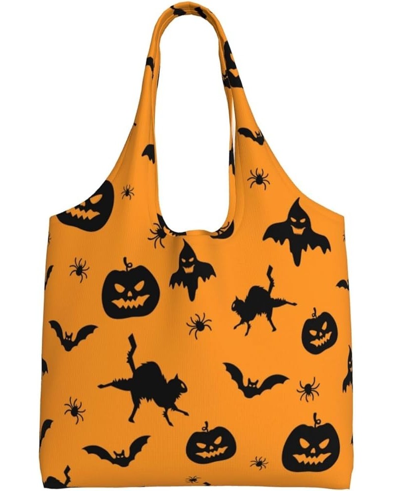 Halloween Pumpkins Single Shoulder Commuter Canvas Tote Bags For Women And Men Halloween Pumpkins17 $12.31 Totes