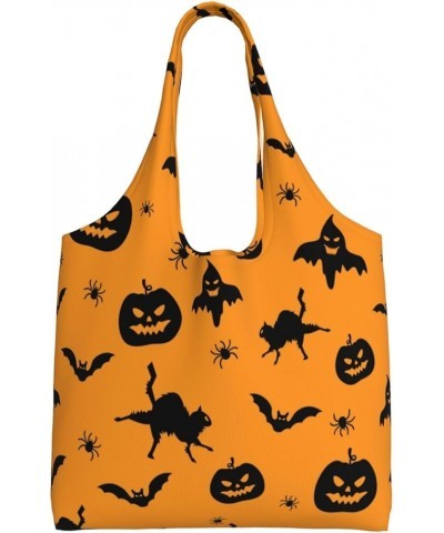 Halloween Pumpkins Single Shoulder Commuter Canvas Tote Bags For Women And Men Halloween Pumpkins17 $12.31 Totes