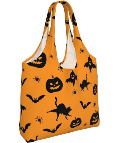 Halloween Pumpkins Single Shoulder Commuter Canvas Tote Bags For Women And Men Halloween Pumpkins17 $12.31 Totes