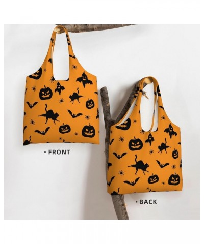 Halloween Pumpkins Single Shoulder Commuter Canvas Tote Bags For Women And Men Halloween Pumpkins17 $12.31 Totes