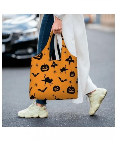 Halloween Pumpkins Single Shoulder Commuter Canvas Tote Bags For Women And Men Halloween Pumpkins17 $12.31 Totes