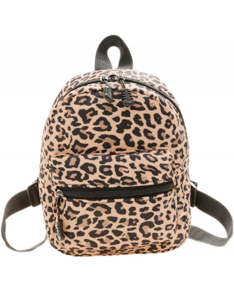 Cute Mini Backpacks for Women Nylon Female Bag Animal Printing Small Feminina Backpack Knapsack (White Butterfly) Brown Leopa...