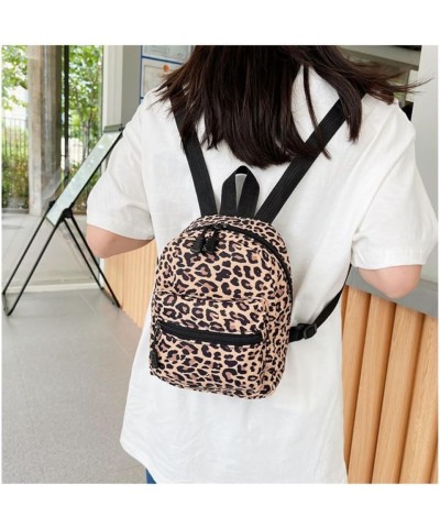 Cute Mini Backpacks for Women Nylon Female Bag Animal Printing Small Feminina Backpack Knapsack (White Butterfly) Brown Leopa...